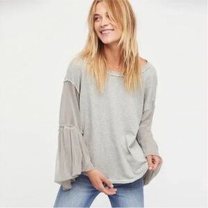 Free People gray long sleeve tee